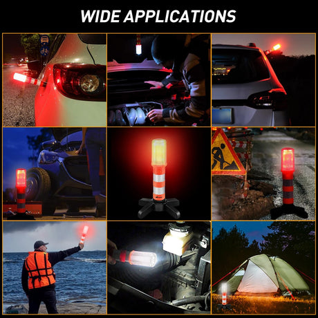 LED Emergency Roadside Kit for Car,Magnetic Base, Detachable Stand, Solid Storage Case,Use for Car Truck Beacon Safety Strobe Light Warning Alert-2 Pack