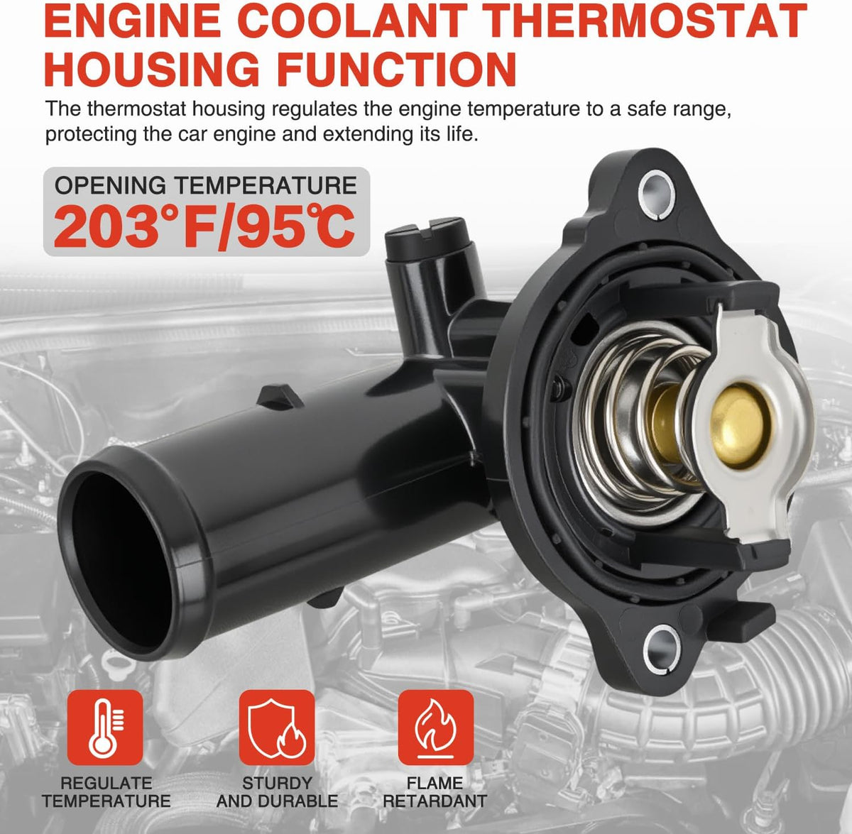Thermostat Housing Assembly Compatible with Dodge Durango Jeep Grand Cherokee 2011-2015 Wrangler 2012-2017 JK 2018 Engine Coolant Thermostat Housing for Car 902-852 5184655AD 5184651AF AG AH