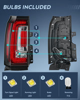 Taillight Assembly Compatible with 2015 2016 2017 2018 2019 2020 GMC Yukon and Yukon XL 2015-2018 submodel Denali SLE SLT LED Type Tail Lights Rear Lamp Replacement Driver Side