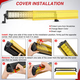 22 Inch 120 W LED Light Bar with Yellow Black Covers | Spot Flood Combo Lighting for Off Road Driving Fog Lamp on Motorcycle Van Camper Pickup Golf Cart ATV UTV SUV Truck Boat 4x4