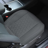 Car Seat Cushion Cover Gray Leather Front Seats Waterproof Anti-Slip with Storage Bag Wraps Bottom Fits Cars Sedan Van SUV Truck