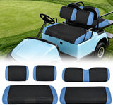 Golf Cart Seat Covers 2PCS Blue Black for Club Car DS Yamaha | Breathable Sandwich Mesh Sun Scratch Resistant Washable No Staple Fits 1982-2000 Club Car DS Yamaha G22 G19 G16 G9 G2