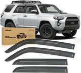 Window Visors for Toyota 4Runner 2010-2024 Outside Mount | Tape-On Rain Guards Vent Visors Window Deflectors Fresh Air Ventilation, Rain & Sun Protection Smoke Tint, 4PCS