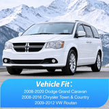 Window Visors for Dodge Grand Caravan 2008-2020 Outside Mount | For Chrysler Town & Country 2008-2016, VW Routan 2009-2012, Tape-On Rain Guards Vent Visors Smoke Tint, 4PCS