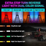 COB RGB LED Whip Light 2PCS 2FT Spiral Antenna Whips | Bluetooth APP and Remote Control with DIY Chasing Patterns Music Sync and Spring Base for ATV UTV RZR Can Am and Truck