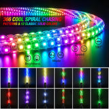RGB LED Whip Light 2PCS 2FT Spiral Antenna Whips | APP and Remote Control with DIY Chasing Patterns Turn Signal Brake Reverse Functions and Spring Base for ATV UTV RZR and Jeep