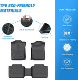 TPE Floor Mats for Toyota Tacoma Access Cab 2008 2009 2010 2011 All Weather Custom Fit Heavy Duty Floor Liners
