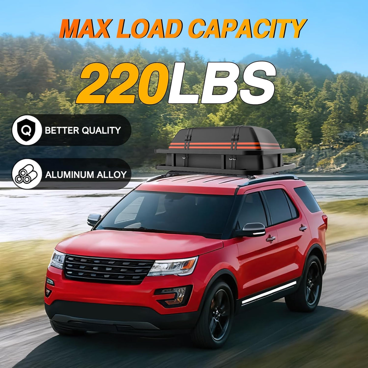 Roof Rack Cross Bars Fit for Ford Explorer 2016 2017 2018 2019 with Side Rails and Fixed Point, Adjustable Aluminum Car Crossbars for Cargo Carrier Luggage Bike Kayak Rooftop Tent Snowboard