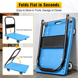 Platform Cart 880 lbs Heavy Duty Push Cart Dolly with 5 Inch TPR Wheels 36 x 24 Inch PP Deck Flatbed Cart Platform Truck for Home Garage Warehouse Use Black