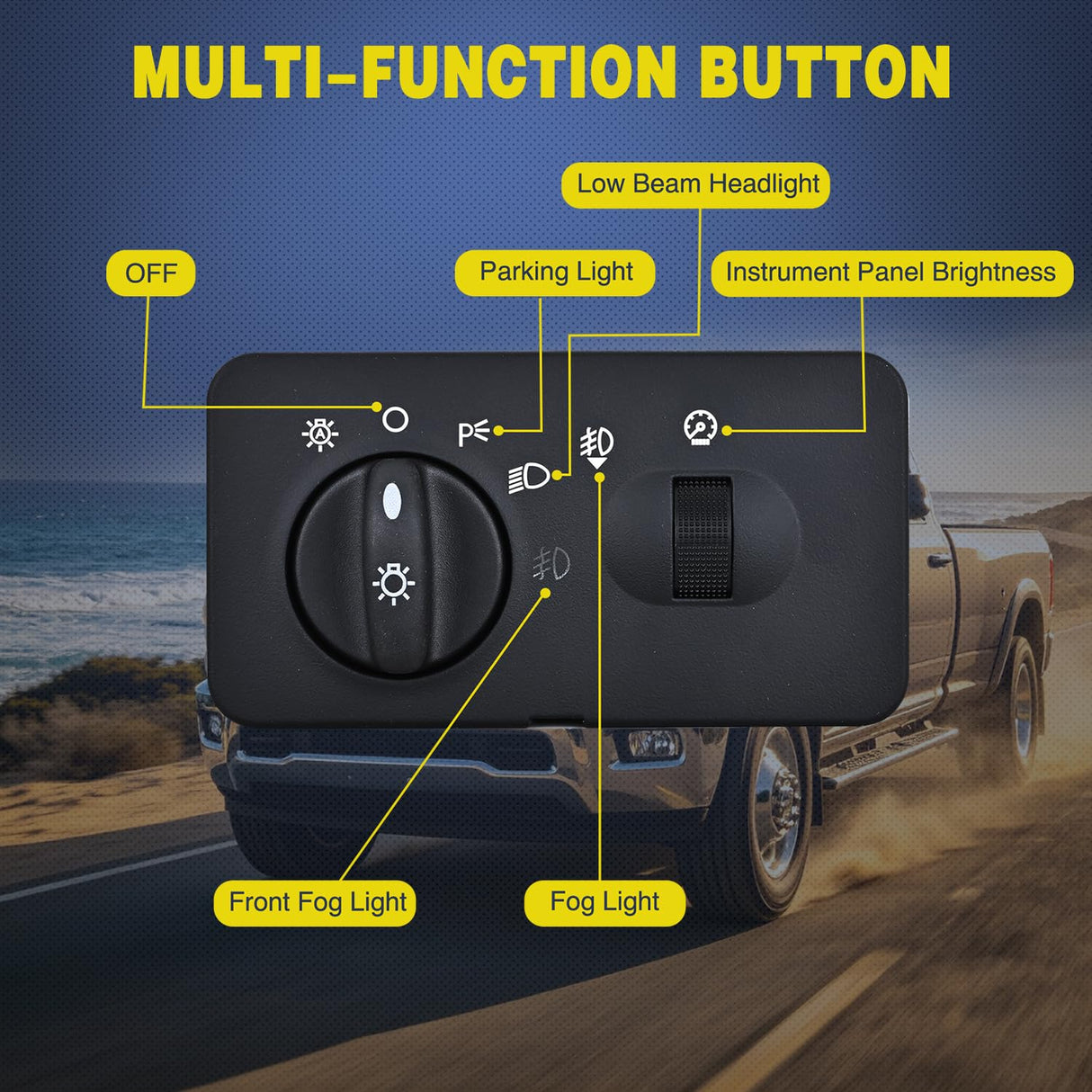 Headlight Dimmer Switch Compatible with 2002 Ford F250 Super Duty 2002 2003 2004 Ford F350 F450 F550 Super Duty W/Auto Headlights and Fog Lights
