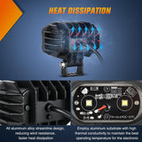 LED Pod Light 24W 4 Inch 2PCS White Flood Beam Driving Lights LED Pods IP67 Waterproof Auxiliary Offroad Lighting for Truck Tractor SUV ATV UTV Golf Cart Boat Motorcycle Dirt Bike