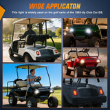 Golf Cart LED Headlight Tail Light Kit with Stop Brake Turn Signals Running Lights Horn 12V for 1993-Up Club Car DS Electric Carts