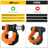 2 Pack 3/4 Inch D-Ring Separate Shackle with 7/8 Inch Lock Pin 45,000 lbs Break Strength, Off Road Recovery Shackle with Isolators Washers for Use with Tow Strap, Winch, Truck Vehicle (Black&Orange)