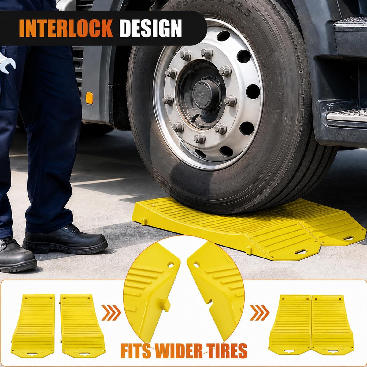 Tire Saver Ramps, 19.7 Inch RV Car Flat Spot Prevention Storage Pads, 4-Pack