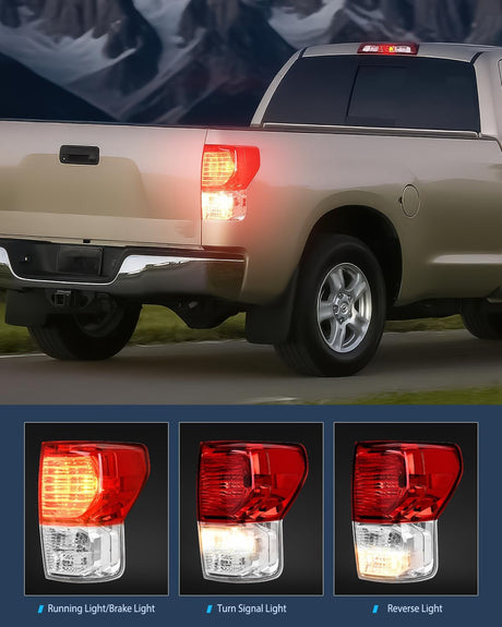 Taillight Assembly Compatible with 2007 2008 2009 2010 2011 2012 2013 Toyota Tundra Rear Tail Light Lamp Replacement OE Style Right Passenger Side