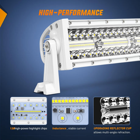 Marine LED Light Bar Navigation Lights 13.5 Inch White Spot Flood Combo Ponton Boat Deck Dock Lighting for Night Fishing T-top Stern Yacht Port Sailboat Trucks Tractors