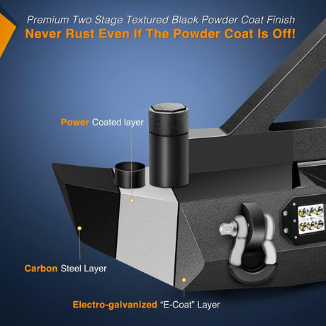 Rear Bumper & Spare Tire Rack & Hitch Receiver w/2 LED Lights Compatible for 2007-2018 Wrangler JK for 2007-2018 Wrangler JK & Unlimited