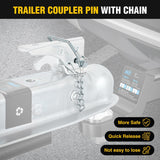 Straight Trailer Coupler with Security Latch&Chain for 2-Inch Hitch Ball, 2-Inch Channel,3500 LBS,Heavy Duty Trailler Tongue Coupler for Station Wagon, Truck, Bolted & Welded Installation