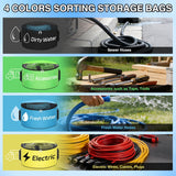 4 Pack RV Hose Storage Bag, Waterproof Utility Bag with Visible Cover & Dual Zipper Closure RV Storage and Organization for Sewer, Fresh Water Hoses Electrical Cords Camper Tools Accessories