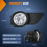 Fog Lights Assembly Compatible with 2011 2012 2013 2014 2015 2016 2017 Toyota Sienna Base LE XLE (Not Fit SE Models) w/H11 12V 55W Bulbs Driver and Passenger Side Clear Lens Black Bezel