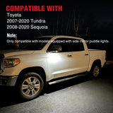 2PCS LED Side Mirror Puddle Lights Compatible with 2007-2020 Toyota Tundra 2008-2020 Toyota Sequoia, 6000K White