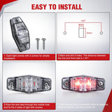 2.5 Inch Oval Side Marker Light, White Lens Red LED,Waterproof | 2LED 80LM High Output Surface Mount Marker & Clearance Light, 12V Direct Wire Fits Pickup Trucks Trailers RVs & Boats,8 Pack