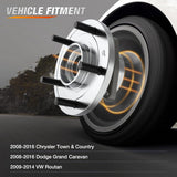 Front Wheel Bearing Hubs for Dodge Grand Caravan 2008-2016 W/ABS | For 2008-2016 Chrysler Town & Country, 2009-2014 VW Routan, Direct Replacement-2Pack