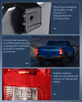 Headlight and Taillight Assembly Combo Compatible with 2009 2010 2011 2012 2013 2014 2015 2016 2017 2018 Dodge Ram for Quad Models Chrome Housing Amber Reflector with Red Housing Tail Light