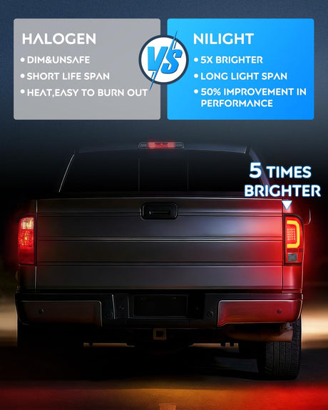 Taillight Assembly Compatible with 2008 2009 2010 2011 2012 2013 2014 2015 2016 Ford F250 F350 F450 Super Duty Incandescent Type Upgrade LED Tube Tail Lights Rear Brake Lamps