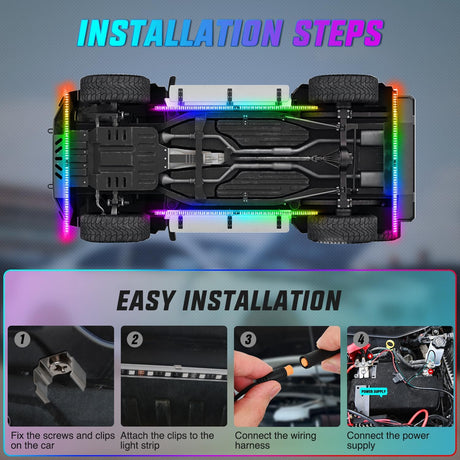 8Pcs Aluminum Underglow Neon Accent Strip Lights 396 LEDs Dream Color Door Assist Multi Modes Sound Active Function Music with APP, Remote Control Underbody Light for Car Truck RV
