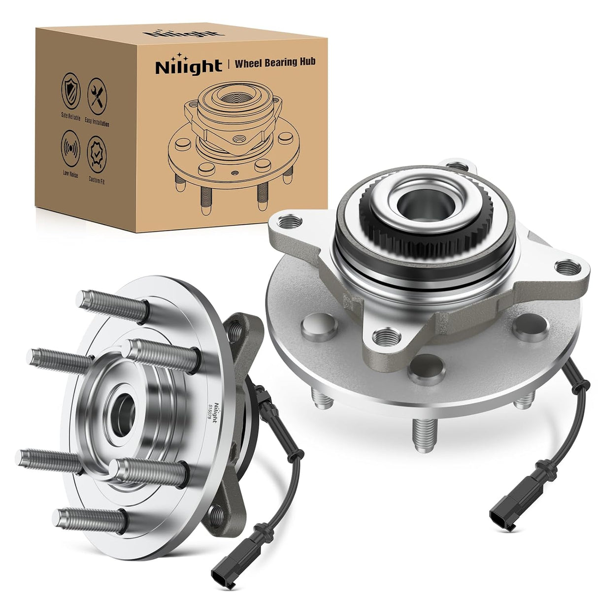 Front Wheel Bearing Hubs for Ford F-150 2005 2006 2007 2008 4WD | For 2005-2008 Ford Lobo and 2006-2008 Lincoln Mark LT, Direct Replacement, Smooth & Quiet Operation-2Pack