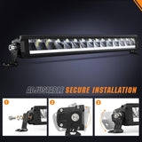 LED Light Bar with Amber DRL 19.5 Inch 75W Single Row Offroad Light Anti-Glare Flood Spot Combo Slim Light Bar IP68 w/ 16AWG DT Wiring Kit for Pickup Truck SUV ATV UTV Boat 4x4 Jeep