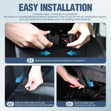 Car Seatback Organizer 2PCS Black PU Leather Universal | Foldable Tray Tablet Holder Tissue Box Removable Bucket Waterproof Storage Bag for Cars Vans SUVs MPVs Pickup Trucks