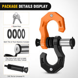2 Pack 3/4 Inch D-Ring Separate Shackle with 7/8 Inch Lock Pin 45,000 lbs Break Strength, Off Road Recovery Shackle with Isolators Washers for Use with Tow Strap, Winch, Truck Vehicle (Black&Orange)