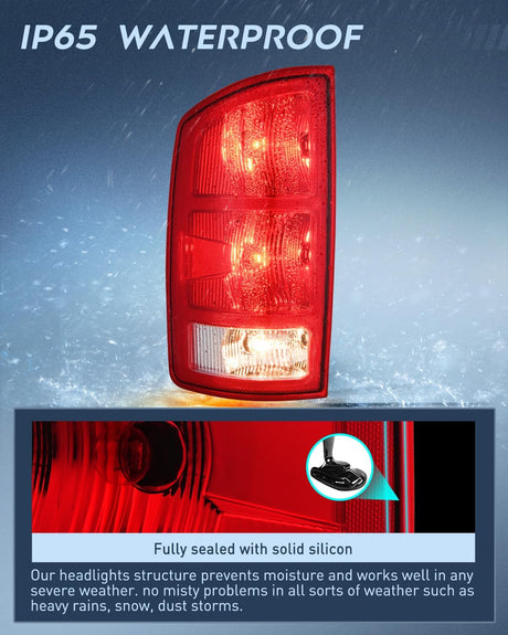 2002-2006 Dodge Ram 1500 2003-2006 Dodge Ram 2500 3500 Taillight Assembly Rear Lamp Replacement OE Style w/Bulbs Driver Side Nilight