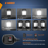 LED Light Bar 4Inch 48W Square Portable Flood Pod Cigarette Lighter Powered with Wiring Magnetic Base 16LEDs Fog Driving Work Roof Bumper Lights for Truck Tractor Golf Cart UTV