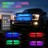 4PCS 12 Inch RGB LED Grille Light Strips with Wireless Remote Control | 72 LEDs Multi Color Exterior Lighting Kit DIY Sound Active Function Music Mode for Cars Van SUV Truck