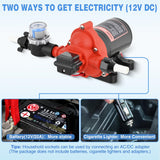 RV Water Pump, 12v Water Pump 3.5 GPM 45 PSI with Pressure Switch and Strainer Heavy Duty Diaphragm Pump 12 Volt DC Upgrade Self-Priming Low Noice for RV Marine Yacht Caravan Camper Trailer