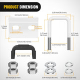 Trailer Hitch Tightener for 2 Inch Trailers Hitches Mount Anti Rattle Heavy Duty Steel with Rubber Cover White U Bolt Glossy Coating Plate Electrophoresis Anti-Rust Triple Protective