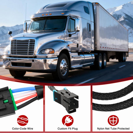 Brake Controller Wiring Harness Adapter for Freightliner SL and XC 2004 2005 2006 2007 2008 2009 2010 2011 2012 Towing Hitch Trailer RV