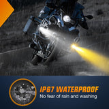 Motorcycle Driving Lights 1.7 inch White Amber Spot Beam Fog Light LED Pods IP67 Waterproof Auxiliary Offroad Lighting for Motorbike Dirt Bike e-Bike Scooter Snowmobile ATV UTV SUV Truck
