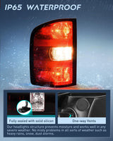 Taillight Assembly Compatible with 2007 2008 2009 2010 2011 2012 2013 2013 2014 Chevy Silverado 1500 2500HD 3500HD 07-13 GMC Sierra 3500HD Rear Lamp Tail Light Replacement Dark Red Driver Side