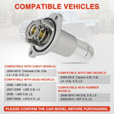 Aluminium Thermostat Housing Assembly Fit for Chevy Colorado GMC Canyon 04-12 Hummer H3T 06-10 Isuzu i-280 i-290 i-350 i-370 06-08 Engine Coolant Thermostat Housing for Car 15-11073 12622316