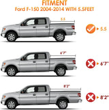 Soft Tri-fold Truck Bed Tonneau Cover Compatible with Ford F150 2004 2005 2006 2007 2008 2009 2010 2011 2012 2013 2014-5.5ft