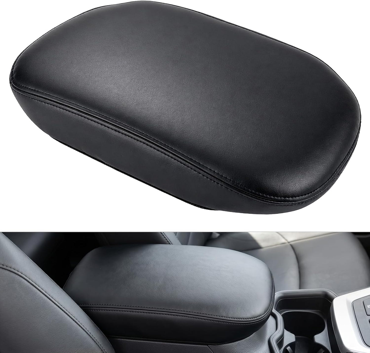 Center Console Cover Fit for Toyota RAV4 2019-2025 Armrest Cushion | Nappa Leather Armrest Cover for Toyota Accessories Waterproof Middle Center Console Pad Anti-Scratch Armrest Box Cover, Black