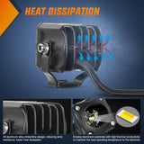 Motorcycle Driving Lights 1.7 inch White Amber Spot Beam Fog Light LED Pods IP67 Waterproof Auxiliary Offroad Lighting for Motorbike Dirt Bike e-Bike Scooter Snowmobile ATV UTV SUV Truck