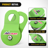 8 Ton Winch Snatch Block Towing Pulley Blocks 17,000 LBS Capacity (Green), Winch Hook Accessories, Heavy Duty Offroad Recovery Accessory for Truck, Tractor, ATV & UTV
