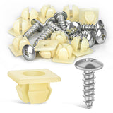 License Plate Screw Kit, Stainless Steel Screws with Nylon Nuts for Fastening Front and Back License Plates on Cars, SUVs, Trucks 3907444 15614745 4755299 (Set of 10)