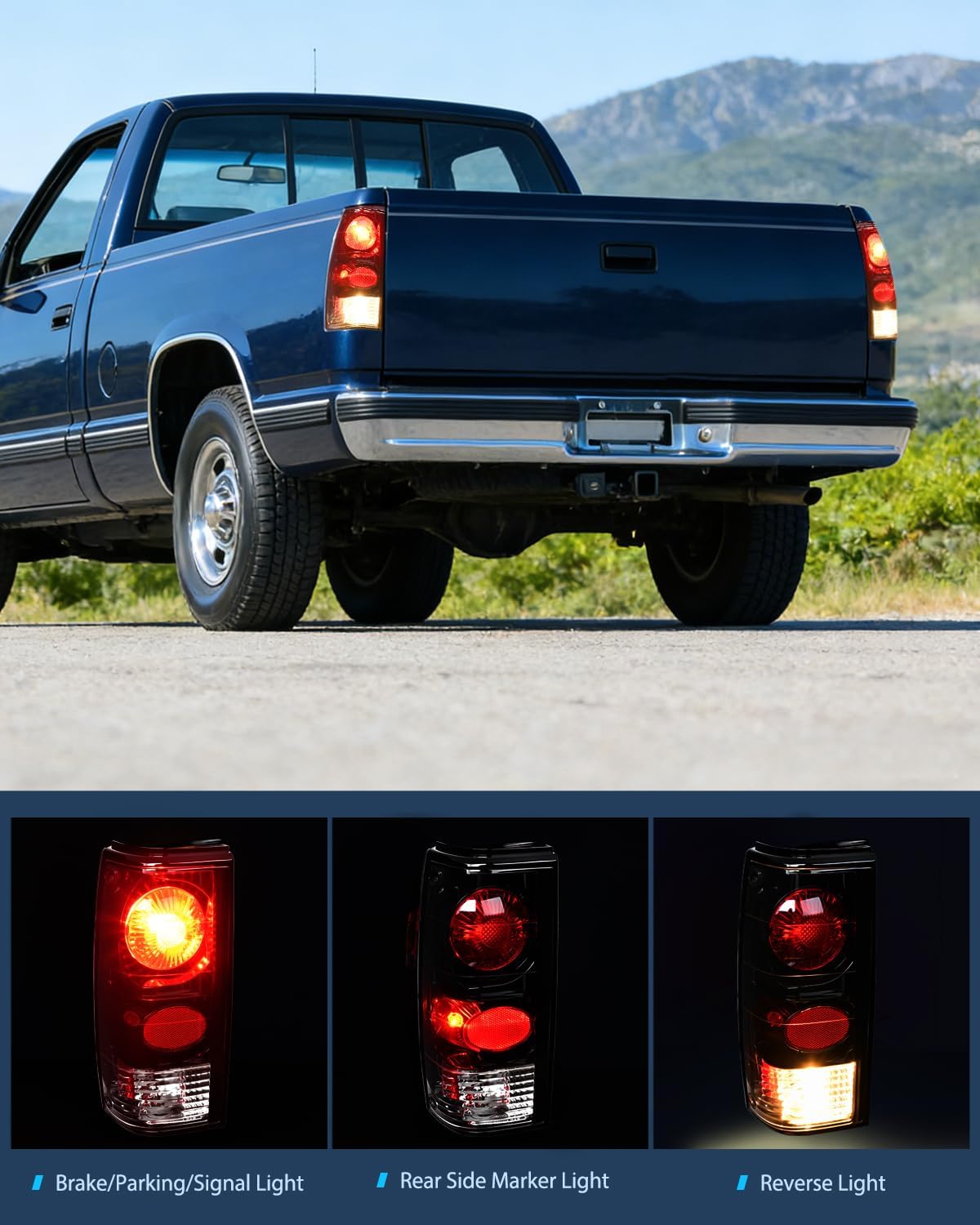 Taillight Assembly Compatible with 1982 1983 1984 1985 1986 1987 1988 1989 1990 1991 1992 1993 Chevy S10 Chevrolet S10 Blazer GMC S15 Sonoma Rear Tail Light Replacement Drive & Passenger Side