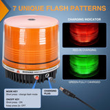 18LED Amber Magnetic Beacon Light Wireless Rotating Powered Emergency Hazard Warning Safety Flashing Roof Top Strobe Lights for Car Truck Snow Plows Forklift Trailer Security Vehicles
